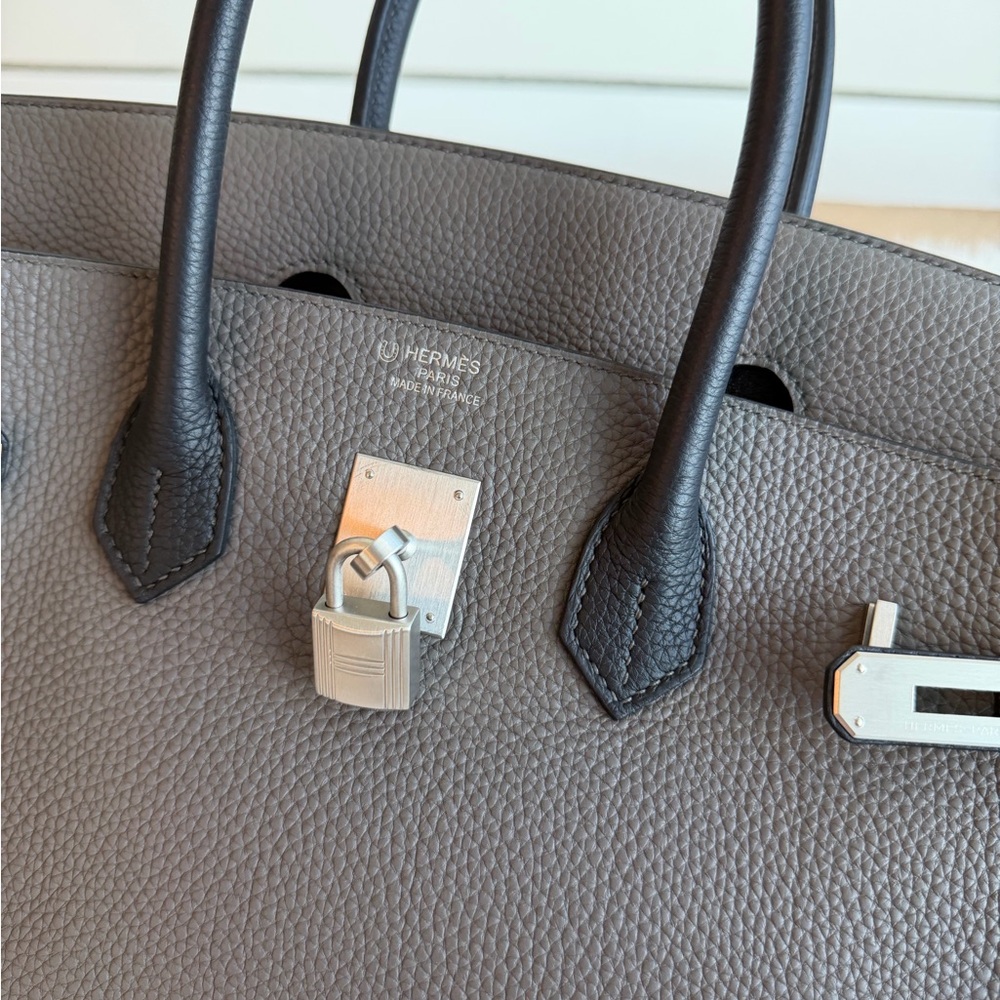 Hermès B35 Togo Two-Tone Etain Black Birkin - Picture 3 of 11